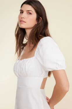 Dresses & Jumpsuits | Mini Dresses-Dynamite Adora Backless Flare Mini Dress White