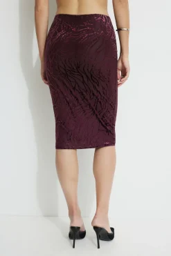 Skirts & Skorts | Matching Sets-Dynamite Alana Burnout Midi Skirt Burgundy