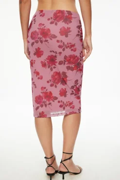 Skirts & Skorts | Skirts-Dynamite Alana Mesh Midi Skirt Pink