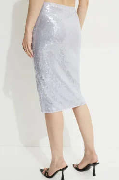 Skirts & Skorts | Bestsellers-Dynamite Alana Sequin Midi Skirt White