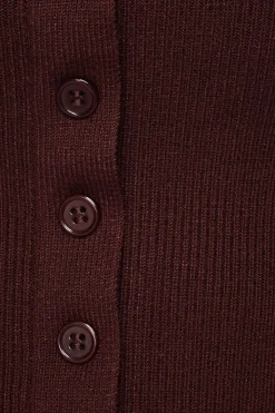 Sweaters & Cardigans | Sweaters-Dynamite Alice Off Shoulder Cardigan Burgundy