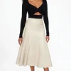 Skirts & Skorts | Skirts-Dynamite A-Line Faux Leather Midi Skirt Gray