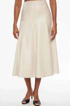 Skirts & Skorts | Skirts-Dynamite A-Line Faux Leather Midi Skirt Gray
