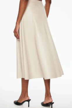 Skirts & Skorts | Skirts-Dynamite A-Line Faux Leather Midi Skirt Gray