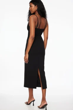 Dresses & Jumpsuits | Midi & Maxi Dresses-Dynamite Alix V-Wire Midi Dress Black