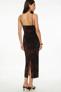 Dresses & Jumpsuits | Midi & Maxi Dresses-Dynamite Amira Mesh Maxi Dress Coral