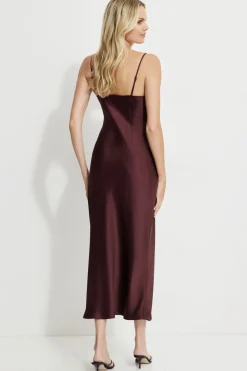 Dresses & Jumpsuits | New Dresses-Dynamite Amira Satin Maxi Slip Dress Burgundy