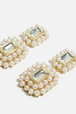Earrings-Dynamite Antique Pearl Drop Earrings White