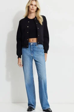 Sweaters & Cardigans | Coats & Jackets-Dynamite Anywear Scuba Bomber Jacket Black