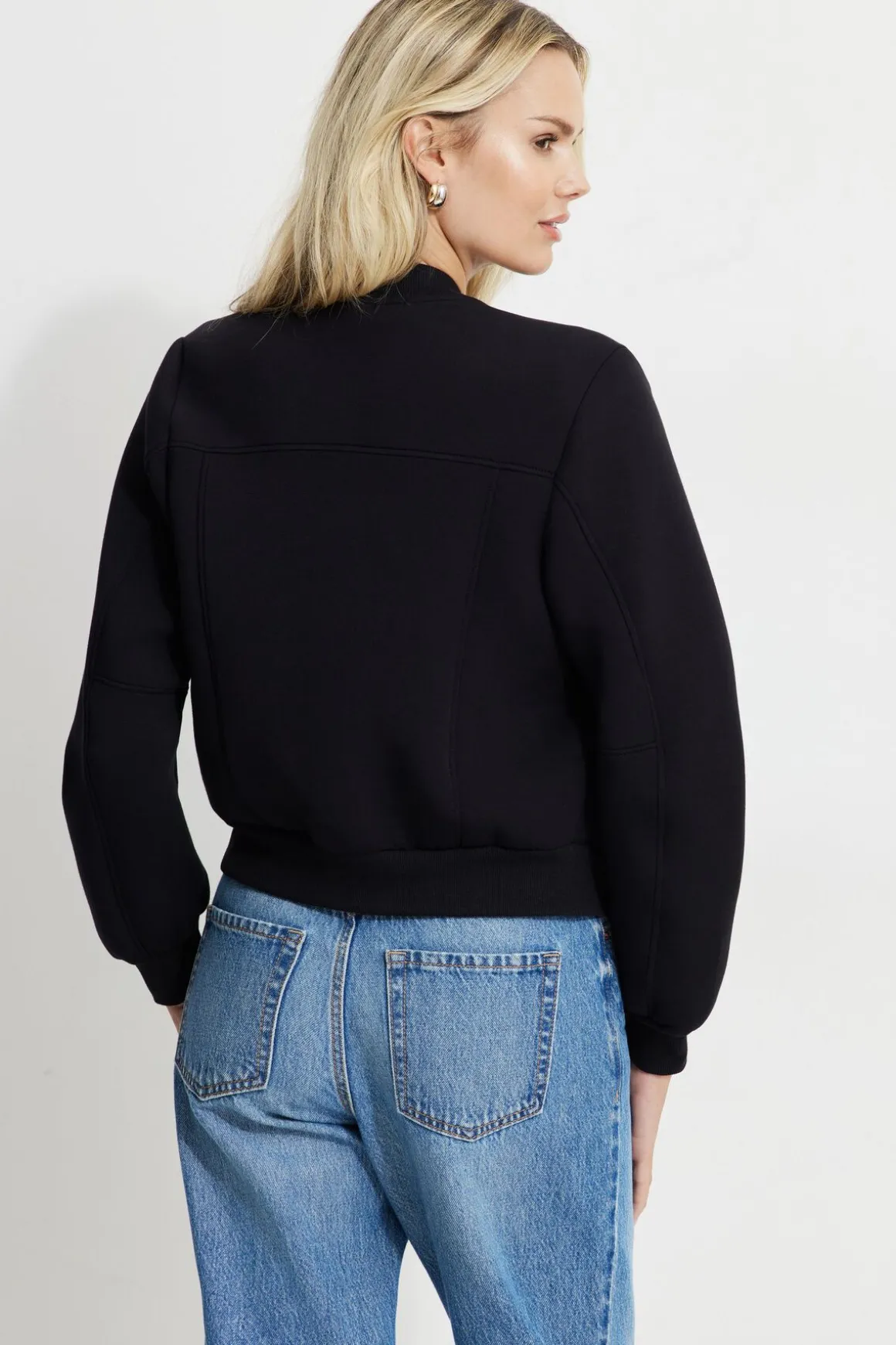 Sweaters & Cardigans | Coats & Jackets-Dynamite Anywear Scuba Bomber Jacket Black