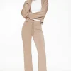Pants-Dynamite Anywear Scuba Flared Jogger Pants Grey