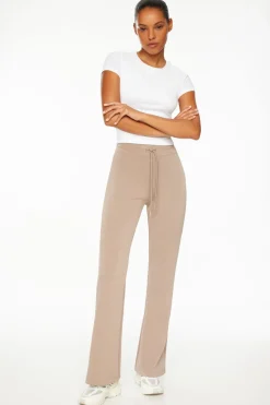Pants-Dynamite Anywear Scuba Flared Jogger Pants Grey