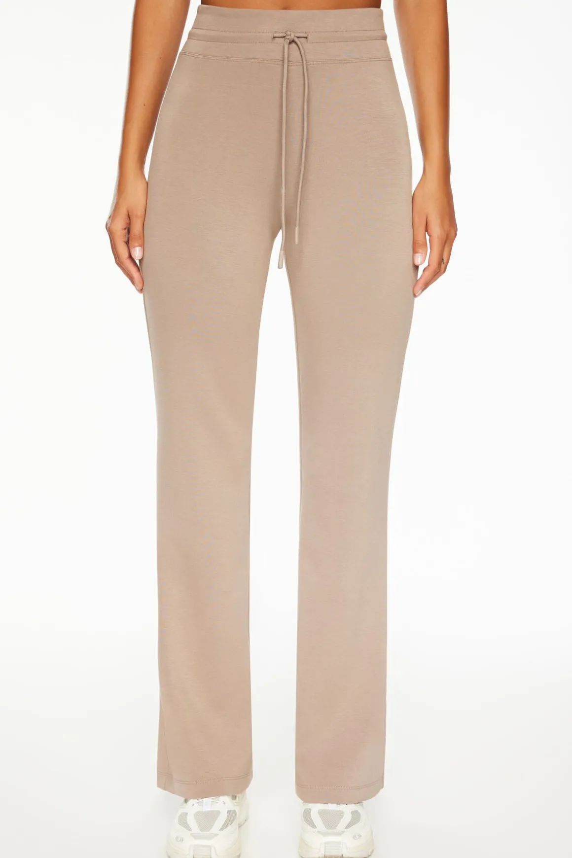 Pants-Dynamite Anywear Scuba Flared Jogger Pants Grey