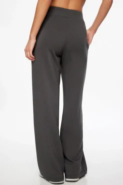 Pants | Wide Leg Pants-Dynamite Anywear Scuba Pleated Pants Gray