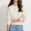 Long Sleeve Tops-Dynamite Anywear Scuba Sweatshirt Brown