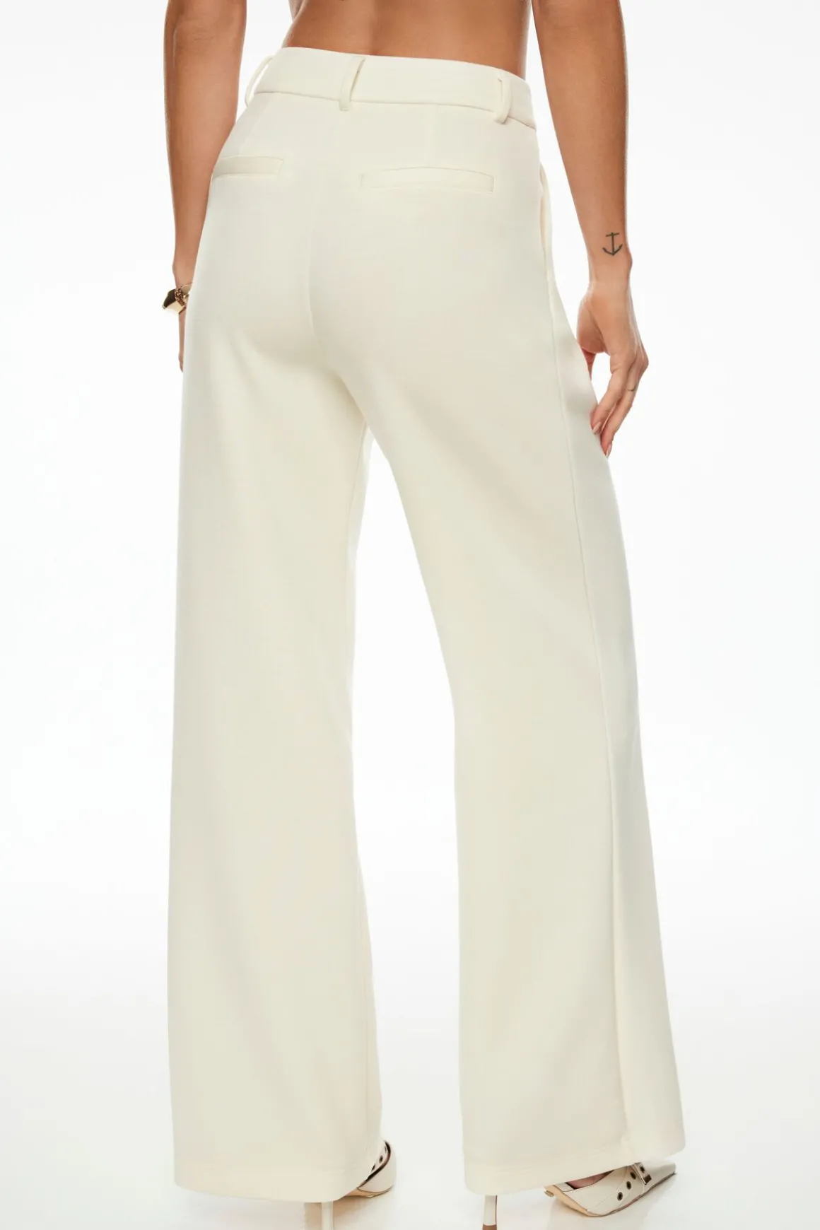 Pants | Wide Leg Pants-Dynamite Anywear Scuba Trouser Pants White