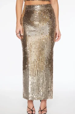Skirts & Skorts-Dynamite Arya Sequin Maxi Skirt Gray