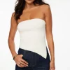 Sweaters & Cardigans | Sweaters-Dynamite Asymmetric Tube Top White