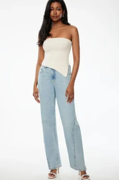 Sweaters & Cardigans | Sweaters-Dynamite Asymmetric Tube Top White