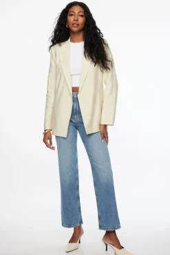Blazers & Vests-Dynamite Athena Relaxed Open Blazer Brown