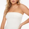 Tees & Tanks | Tees & Tanks-Dynamite Aubree Crepe Tube Top White