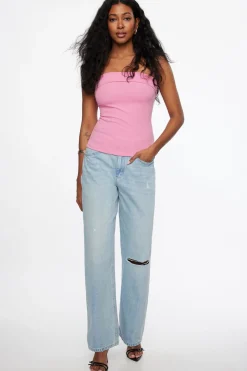 Tees & Tanks | Tees & Tanks-Dynamite Aubree Crepe Tube Top Pink