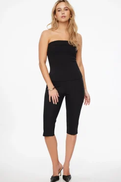 Tees & Tanks | Tees & Tanks-Dynamite Aubree Crepe Tube Top Black