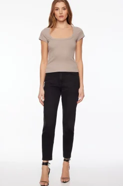 Tees & Tanks | Tees & Tanks-Dynamite Aurelia Scoop Neck Tee Grey