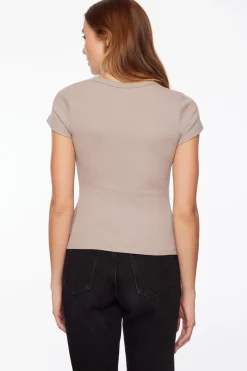 Tees & Tanks | Tees & Tanks-Dynamite Aurelia Scoop Neck Tee Grey