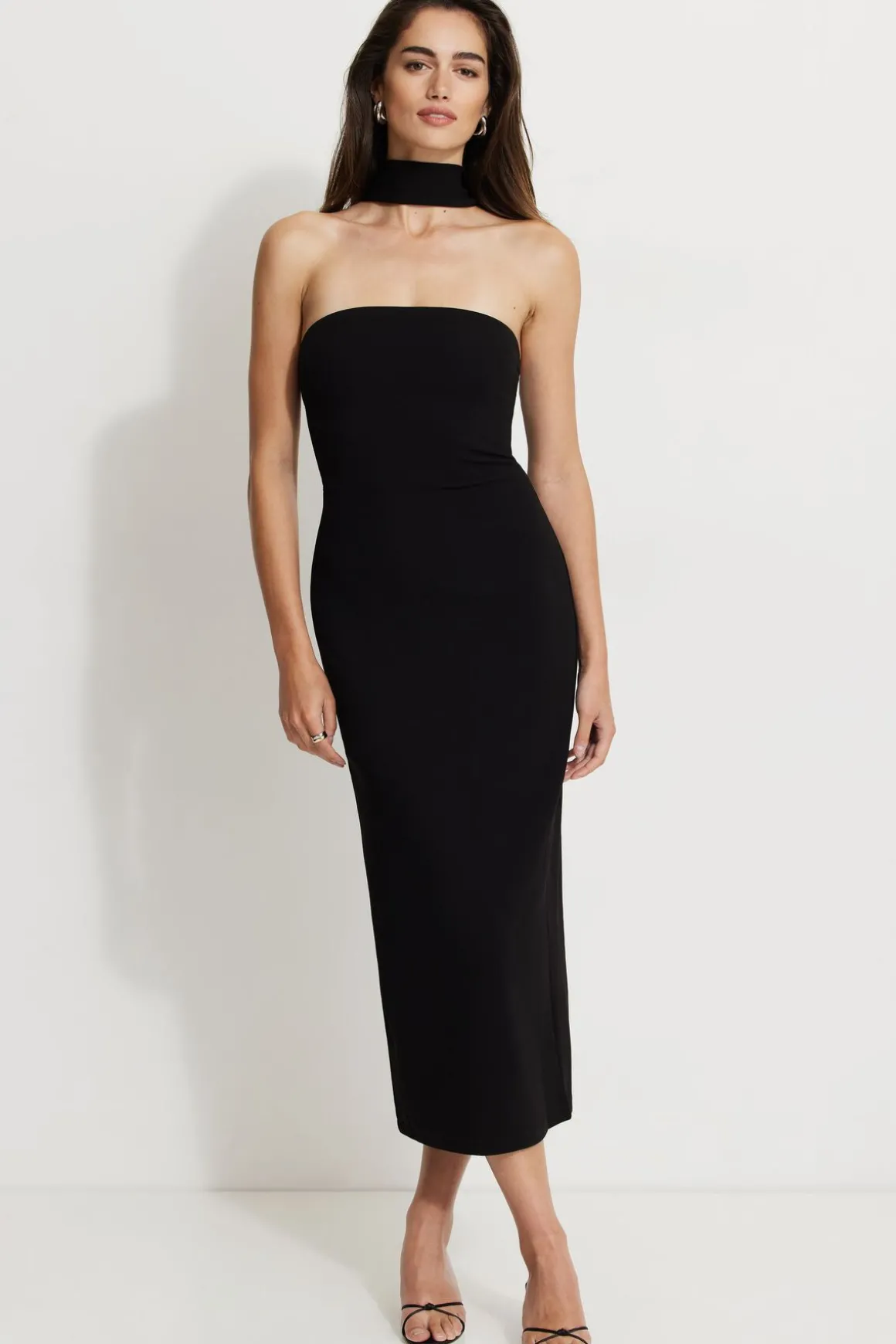 Dresses & Jumpsuits | Online Exclusives-Dynamite Back Halter Maxi Dress Black