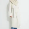 Coats & Jackets | Classic Coats-Dynamite Belted Faux Fur Collar Coat White