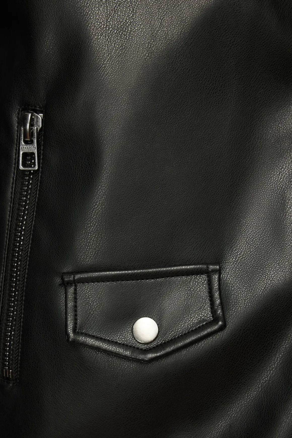 Coats & Jackets | Classic Coats-Dynamite Belted Faux Leather Biker Jacket Black