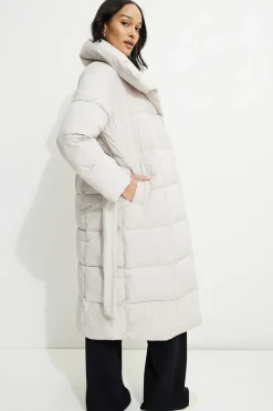 Coats & Jackets | Classic Coats-Dynamite Belted Maxi Puffer Coat GREYS
