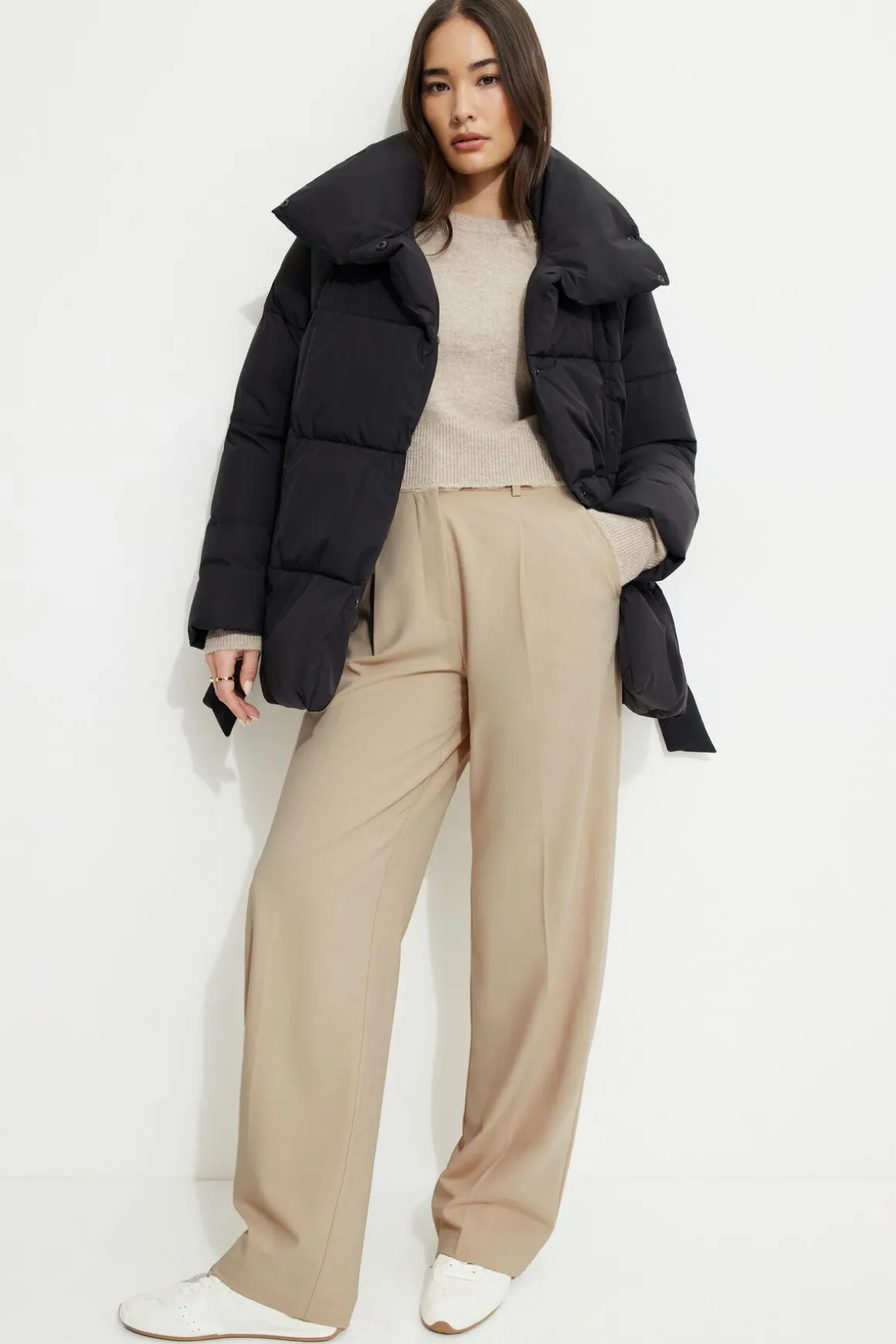 Coats & Jackets | Classic Coats-Dynamite Belted Midi Puffer Jacket Black