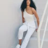 Pants | Slim Leg Pants-Dynamite Belted Paperbag Pants White