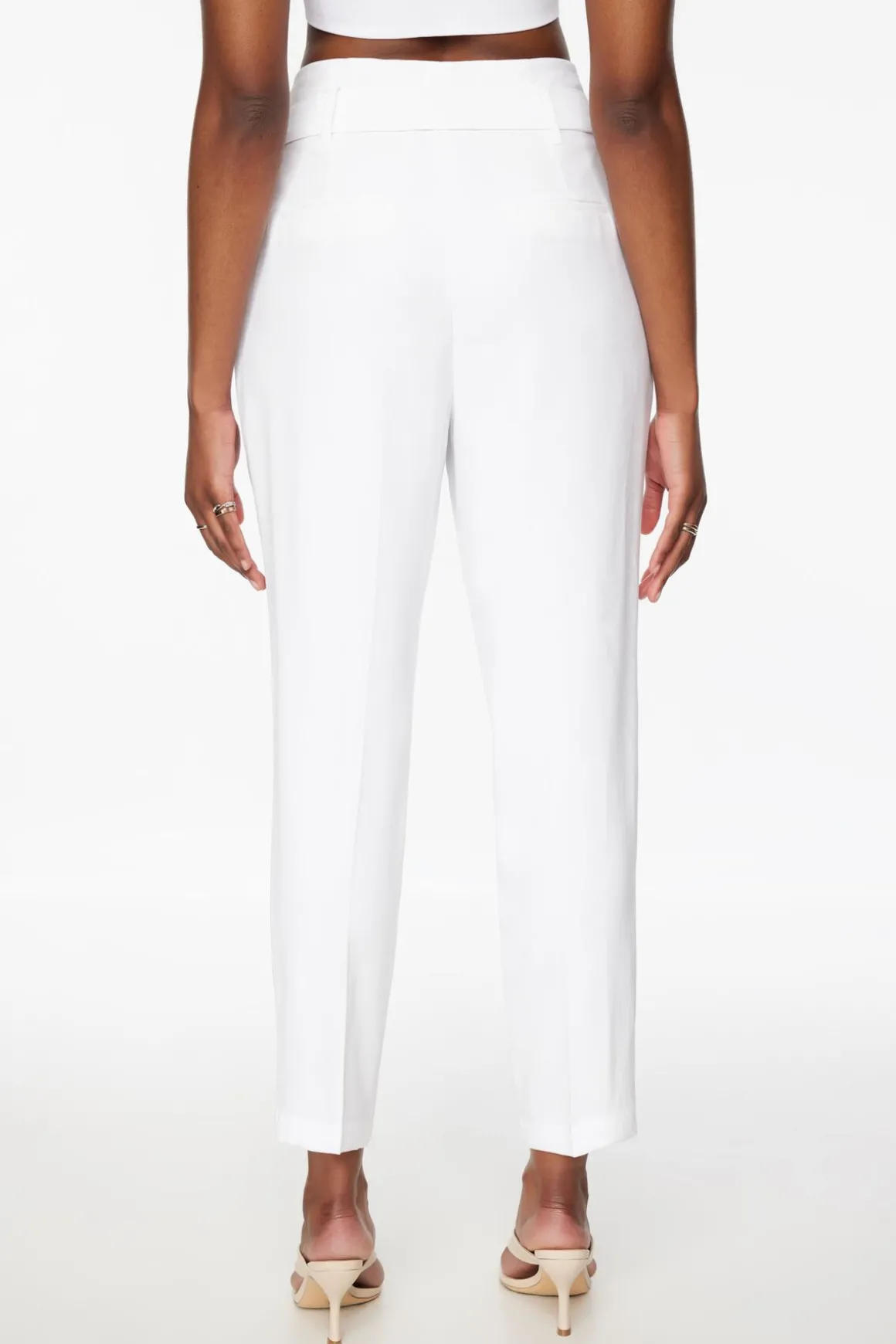 Pants | Slim Leg Pants-Dynamite Belted Paperbag Pants White
