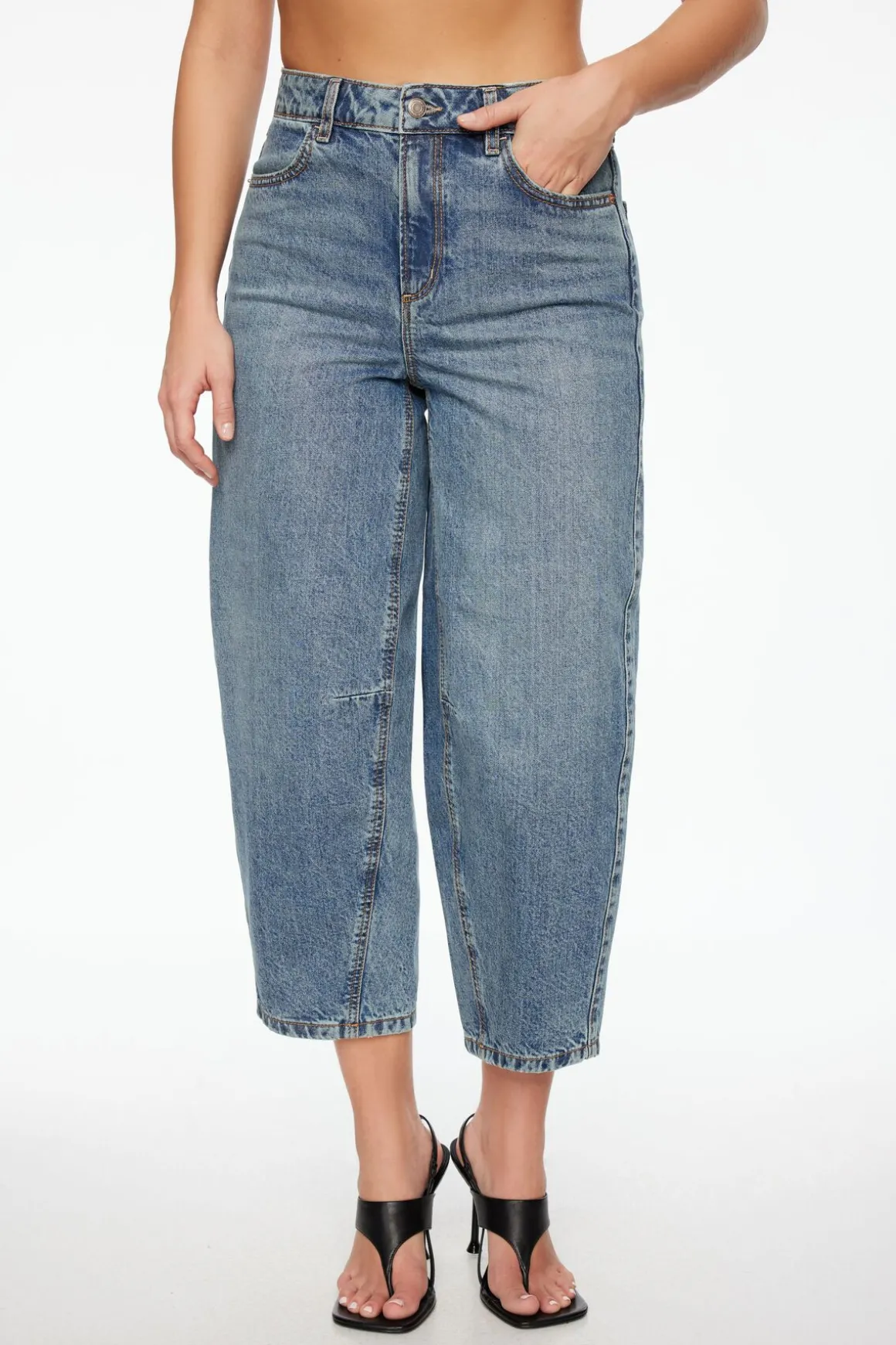 Jeans & Denim-Dynamite Blair Barrel Leg Jeans Blue