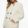 Coats & Jackets | Classic Coats-Dynamite Bouclé Double Breasted Coat White