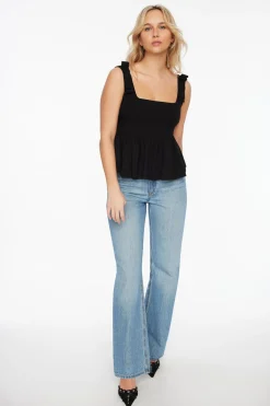Blouses & Tops | Blouses & Tops-Dynamite Bow Peplum top Black
