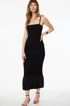 Midi & Maxi Dresses | Little Black Dresses-Dynamite Bubble Hem Maxi Dress Black
