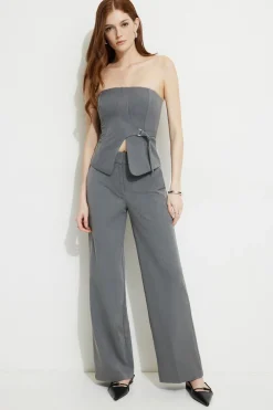 Blouses & Tops | Matching Sets-Dynamite Buckle Tube Top Gray