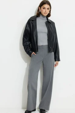 Sweaters & Cardigans | Sweaters-Dynamite Button Cuff Turtleneck Sweater Grey