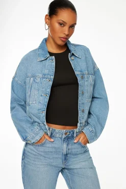 Jeans & Denim | Coats & Jackets-Dynamite Buttoned Denim Jacket Blue