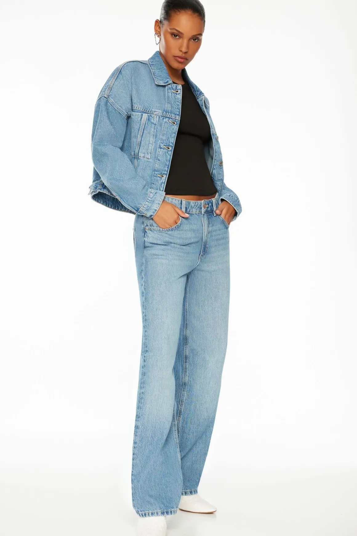 Jeans & Denim | Coats & Jackets-Dynamite Buttoned Denim Jacket Blue
