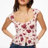 Blouses & Tops | Short Sleeve Tops-Dynamite Button-Up Peplum Blouse Burgundy