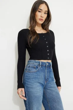 Sweaters & Cardigans | Online Exclusives-Dynamite Cable Knit Cardigan Black