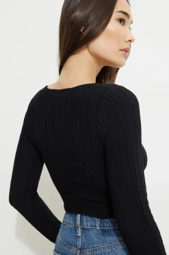 Sweaters & Cardigans | Online Exclusives-Dynamite Cable Knit Cardigan Black