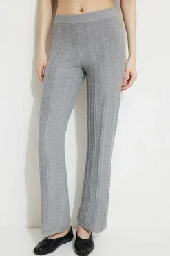 Pants | Online Exclusives-Dynamite Cable Knit Flared Pants Gray