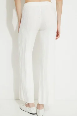 Pants | Online Exclusives-Dynamite Cable Knit Flared Pants White