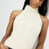 Sweaters & Cardigans | Bestsellers-Dynamite Cable Knit Halter Top White